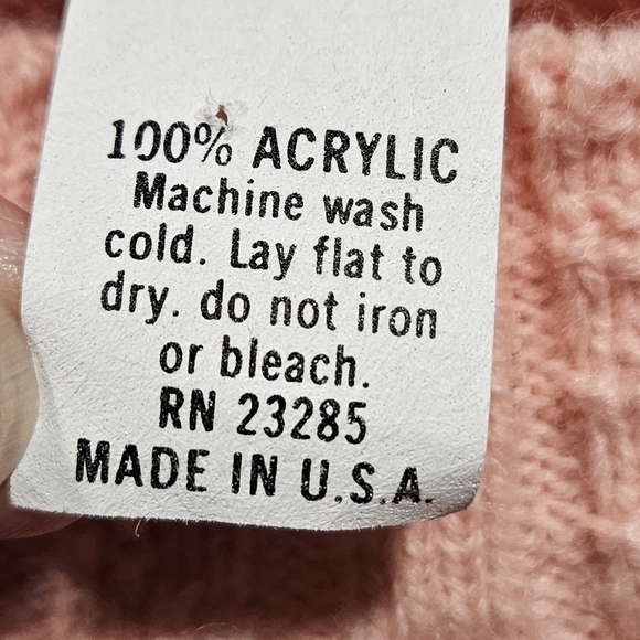 Vintage Adele Knitwear Salmon Pink Floral Pullover Vest Sweater Small Medium USA - Picture 5 of 8